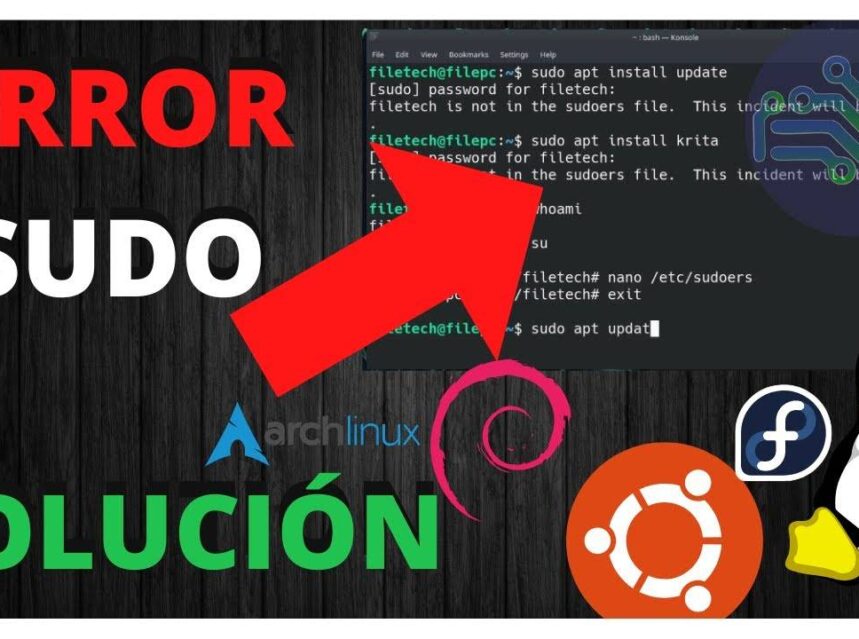 como solucionar user is not In the sudoers file